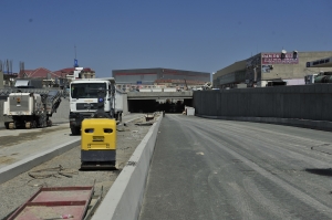 Tunelled road junction at the intersection of Ziya Bunyadov Avenue and Boyukshor street